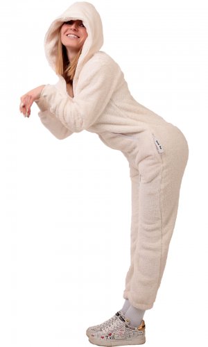 Плюшевый комбинезон белый