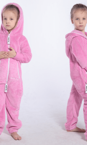 Плюшевый комбинезон детский розовый K127 4