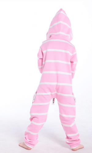 Полосатый комбинезон белый+розовый K1603 3