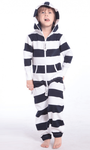 Полосатый комбинезон белый+темно-синий K1601 1